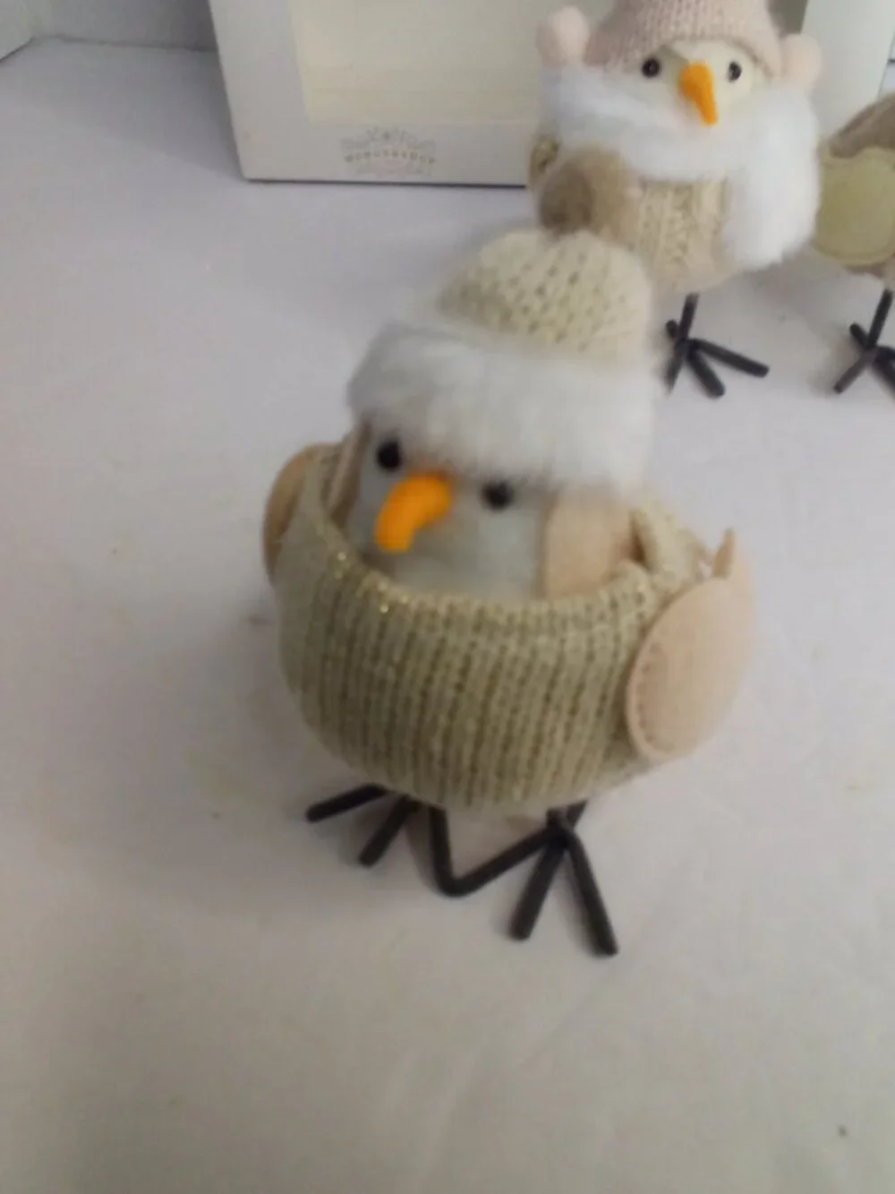 Target Workshop Featherly Friends 3 Bird Set Snowy White Holiday Christmas